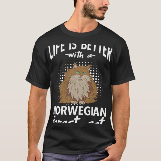 Mit einer norwegischen Waldkatze T-Shirt (Vorderseite)