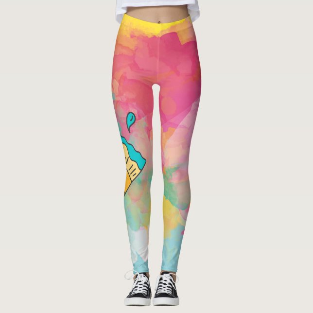 mit einer Pinselspitze bemalt Leggings (Vorderseite)