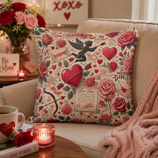 Mit einer Rose unterschrieben Kissen