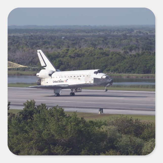 Mit einer Schubumlenkung ungefurcht 2 Quadratischer Aufkleber (Vorderseite)