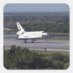 Mit einer Schubumlenkung ungefurcht 2 Quadratischer Aufkleber