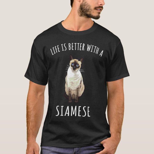 Mit einer Siamkatze T-Shirt (Vorderseite)