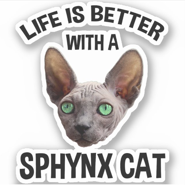 Mit einer Sphynxkatze ist das Leben besser Aufkleber (Vorderseite)
