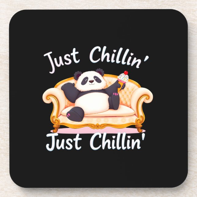 Mit Eis ruhig und einfach Chillin behalten Getränkeuntersetzer (Vorderseite)