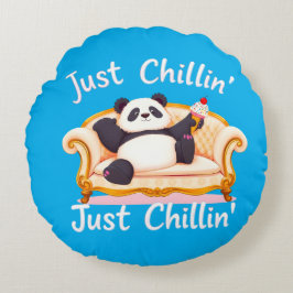 Mit Eis ruhig und einfach Chillin behalten Rundes Kissen