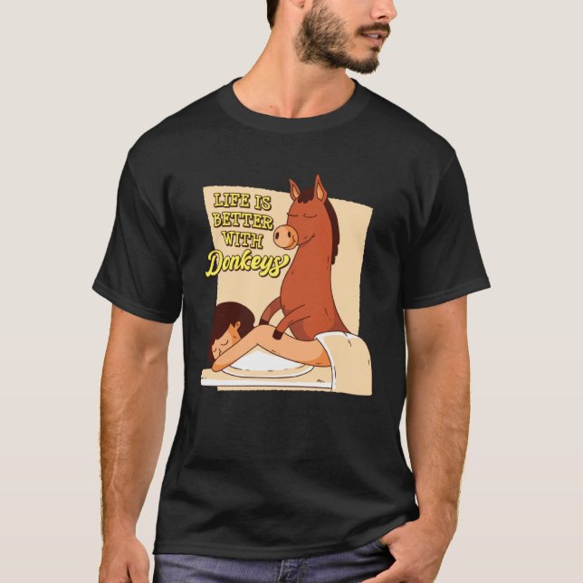 Mit Eseln Esel Mini-Pferd T-Shirt (Vorderseite)