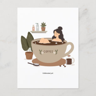 Mit etwas Kaffee trinken Postkarte