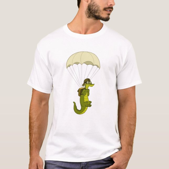 Mit Fallschirm abspringenalligatorShirt T-Shirt (Vorderseite)