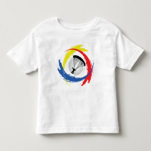 Mit Fallschirm abspringendes Tricolor Emblem Kleinkind T-shirt
