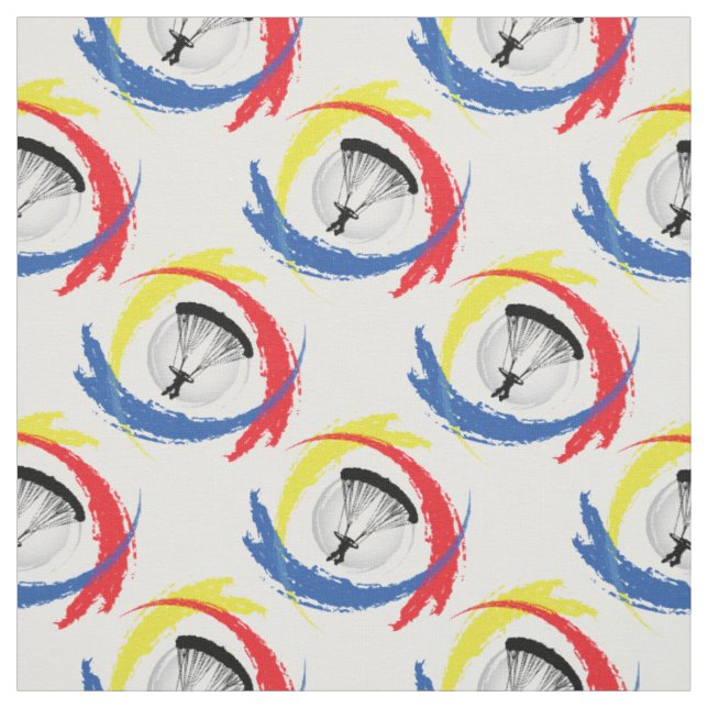 Mit Fallschirm abspringendes Tricolor Sport-Emblem Stoff (Muster)