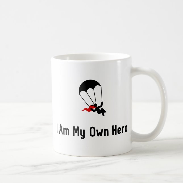 Mit Fallschirm abspringenheld Kaffeetasse (Rechts)