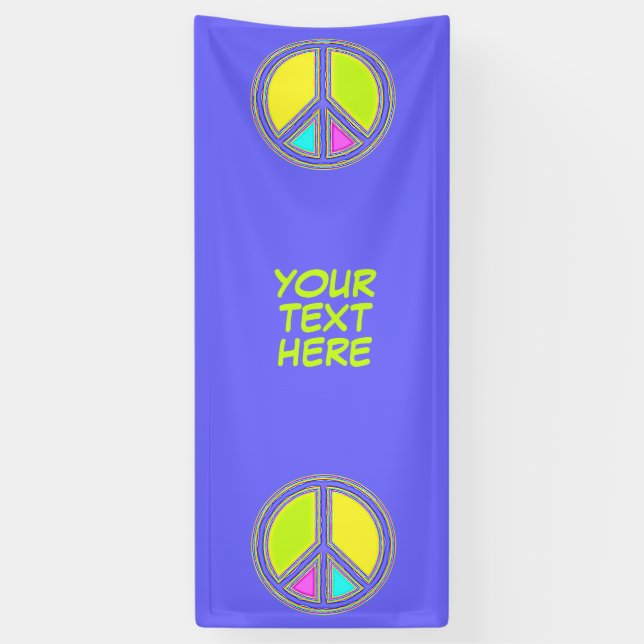 Mit Farben ausgefülltes FRIEDENSzeichen 1 Banner (Vertikal)