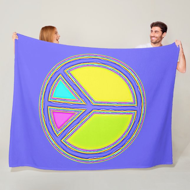 Mit Farben ausgefülltes FRIEDENSzeichen 1 Fleecedecke (Beispiel)