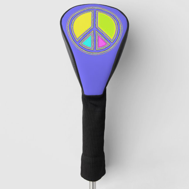 Mit Farben ausgefülltes FRIEDENSzeichen 1 Golf Headcover (Vorderseite)
