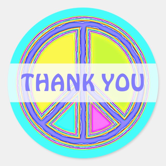 Mit Farben ausgefülltes FRIEDENSzeichen 1 Runder Aufkleber (Vorderseite)