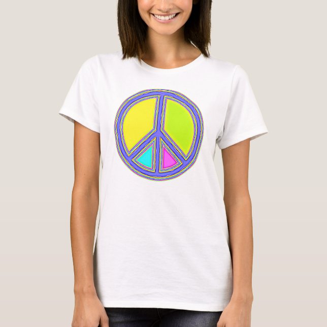Mit Farben ausgefülltes FRIEDENSzeichen 1 T-Shirt (Vorderseite)