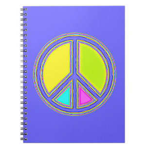 Mit Farben gefülltes PEACE-Zeichen 1 Notizblock
