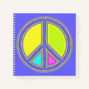 Mit Farben gefülltes PEACE-Zeichen 1 Notizbuch