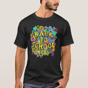 Mit farbenfroher Tür den Rücken in den Schulgeist T-Shirt