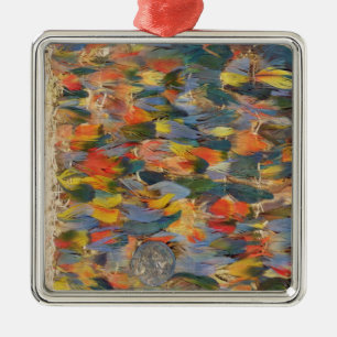 Mit Federn versehenes Kap Ornament Aus Metall