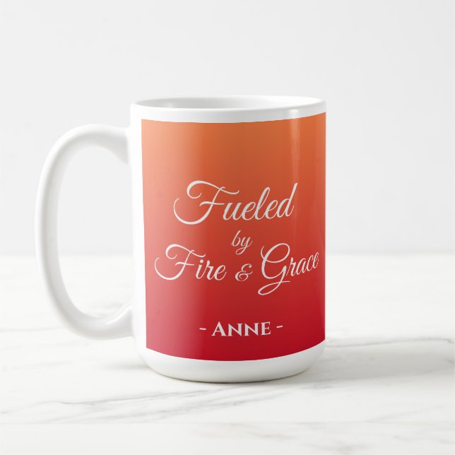 Mit Feuer und Grace Personalisiert Christlich Kaffeetasse (Links)