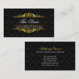 Mit Filigran geschmückter und Damast-Event-Planer Visitenkarte