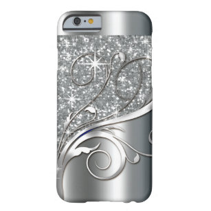 Mit Filigran geschmücktes silbernes metallisches Barely There iPhone 6 Hülle