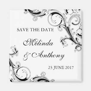 Mit Filigran geschmücktes Strudel-Schwarzes Magnet