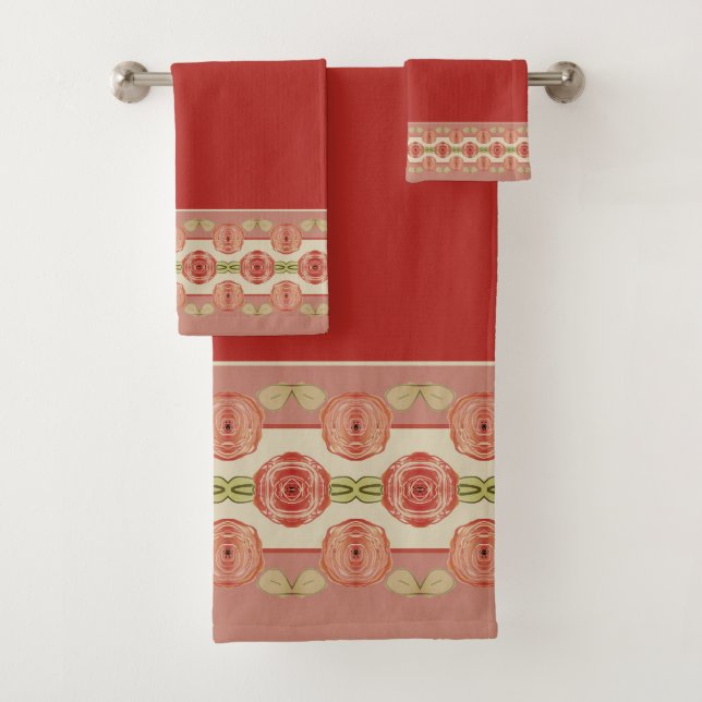 mit floralen Akzenten bestickt Badhandtuch Set (Insitu)