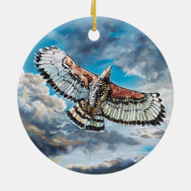 mit Flügeln als Adler - Keramik Ornament (Hinten)