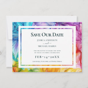 Mit Foto am hinteren Ethereal Bloom Save The Date
