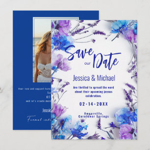 Mit Foto Cornblumen und Lavendel Elegance Save The Date