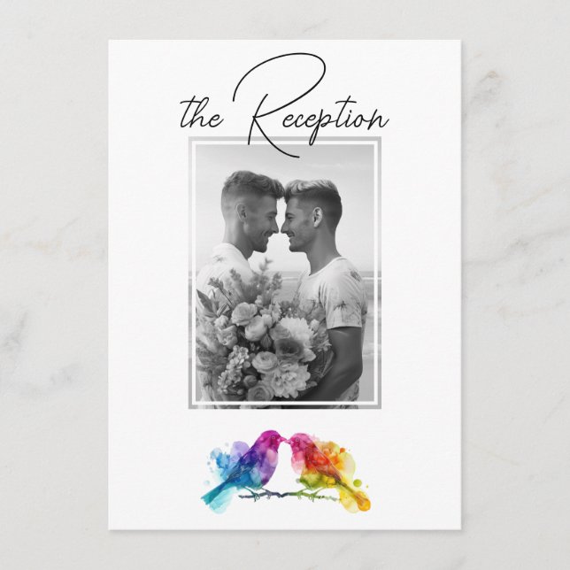 Mit Foto Empfang DETAILS Rainbow Lovebirds Begleitkarte (Vorderseite)