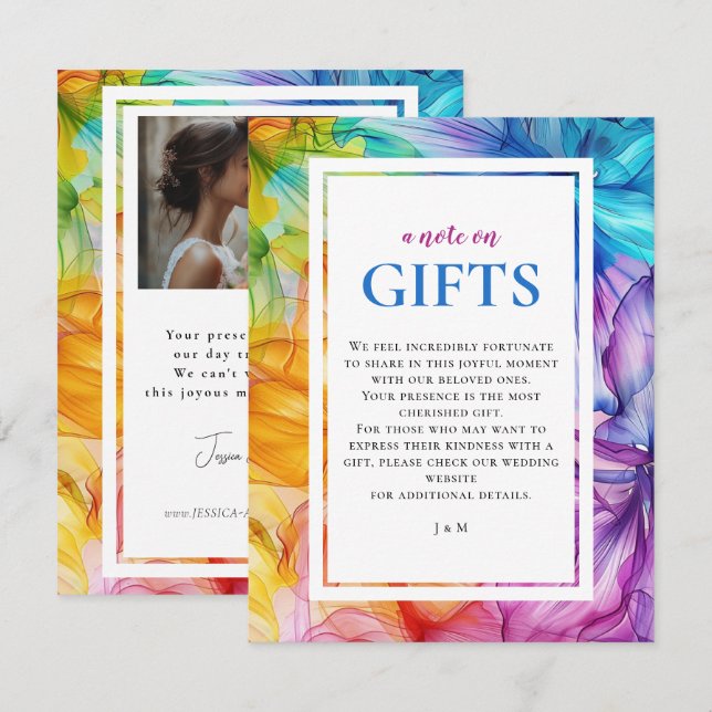 Mit Foto GIFT-Karte ätherischer Blüte Begleitkarte (Vorne/Hinten)