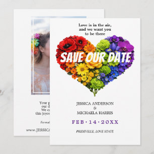 🌈 🐦 Mit Foto LGBTQ 🌈 Gemeinsam Erblühen  Save The Date