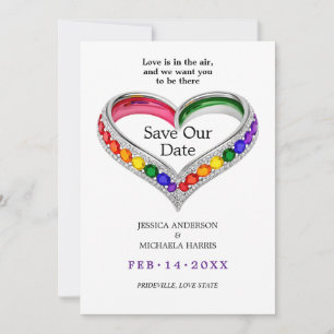 🌈 🐦 Mit Foto: LGBTQ ineinander verwoben in Pride Save The Date