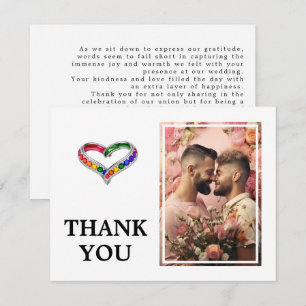 Mit Foto LGBTQ+ Verflochten in Pride Dankeskarte