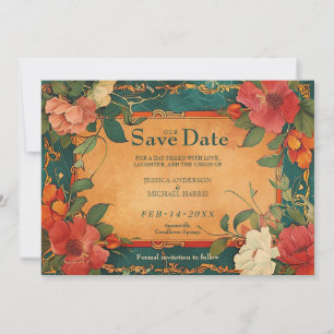 🌹 Mit Foto Rose Romance: Art Nouveau Pracht Save The Date