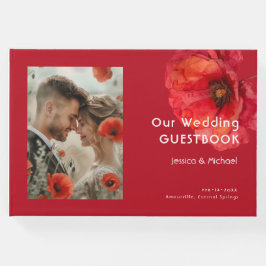 Mit Foto Scarlet Petal Elegante Gästebuch