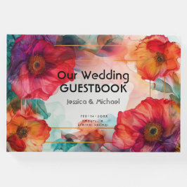 Mit Foto Scarlet Petal Elegante Gästebuch