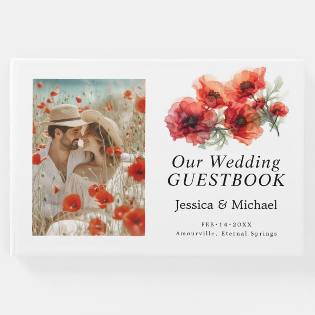 Mit Foto Scarlet Petal Serenade Gästebuch (Vorderseite)