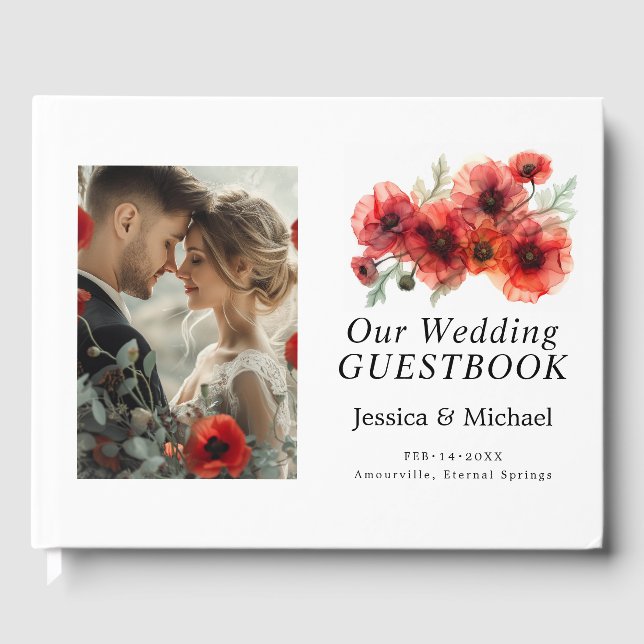 Mit Foto Scarlet Petal Serenade Gästebuch (Vorderseite)