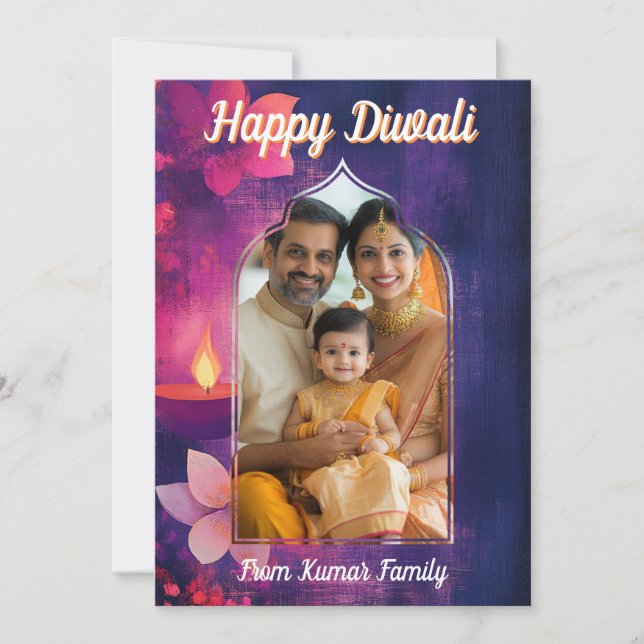 Mit Foto und benutzerdefiniertem Textglühen & Sage Einladung (Vorderseite)