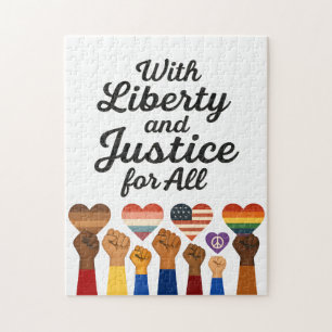 Mit Freiheit und Gerechtigkeit für alle Protestfre Puzzle
