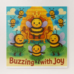 Mit Freude zelebrieren - Niedliche Bienenkönigsfei Puzzle