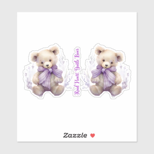 Mit freundlichem Herzen sanfte Bärenaufkleber - Ni Aufkleber (Blatt)