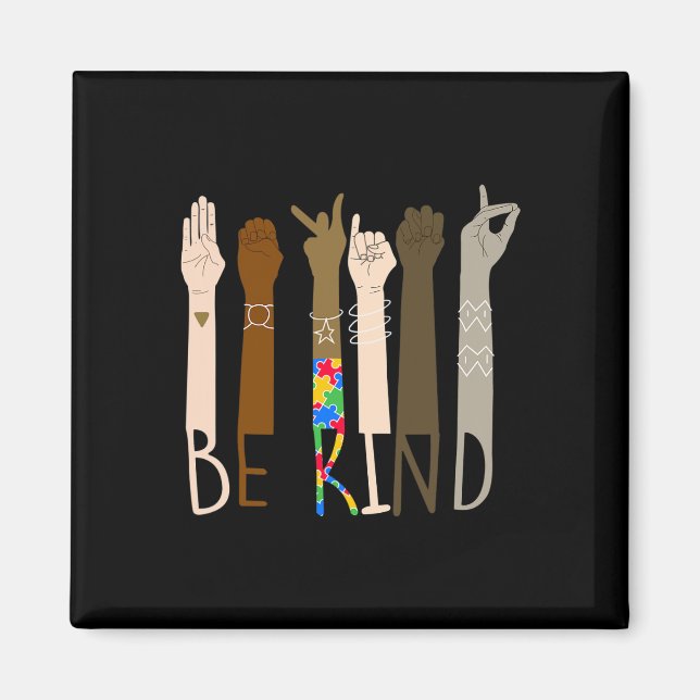 Mit freundlicher Hand Gebärdensprache Asl Puzzle A Magnet (Vorne)