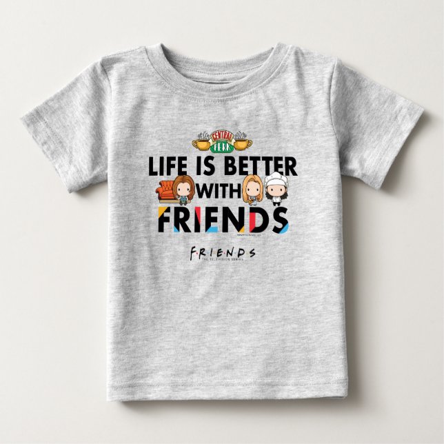 Mit FRIENDS™ Chibi Kunst ist das Leben besser Baby T-shirt (Vorderseite)