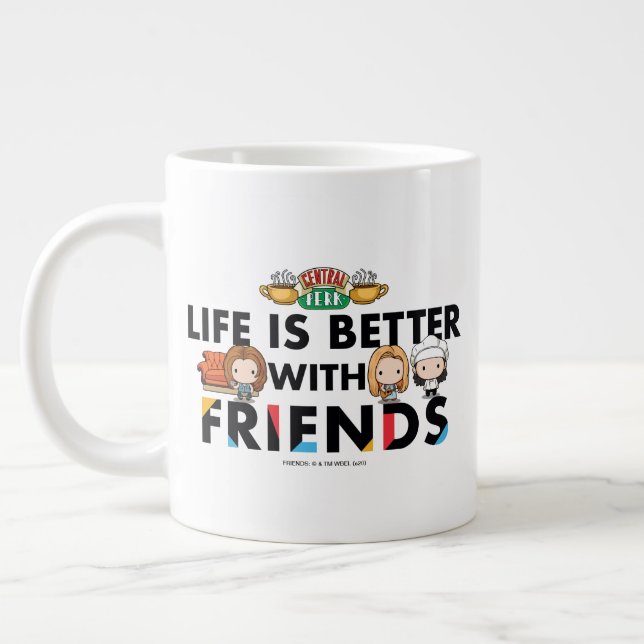 Mit FRIENDS™ Chibi Kunst ist das Leben besser Jumbo-Tasse (Links)