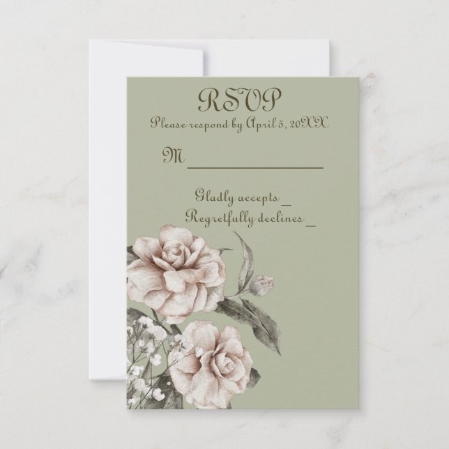 Mit fröhlichen Herzen RSVP Karte (Vorderseite)